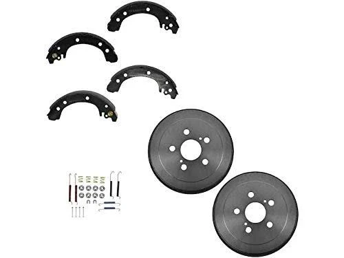 Rear Brake Drum and Brake Shoe Kit - Compatible with 2003-2008 Toyota Corolla (USA Built Vehicles)