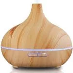 Aroma Essential Oil Diffuser, JoySusie 500ml Wood Grain Ultrasonic Cool Mist Whisper-Quiet Humidifier with Color LED Lights Changing & 4 Timer