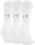 Under Armour Adult Training Cotton Crew - 3-Pack Socks White XL