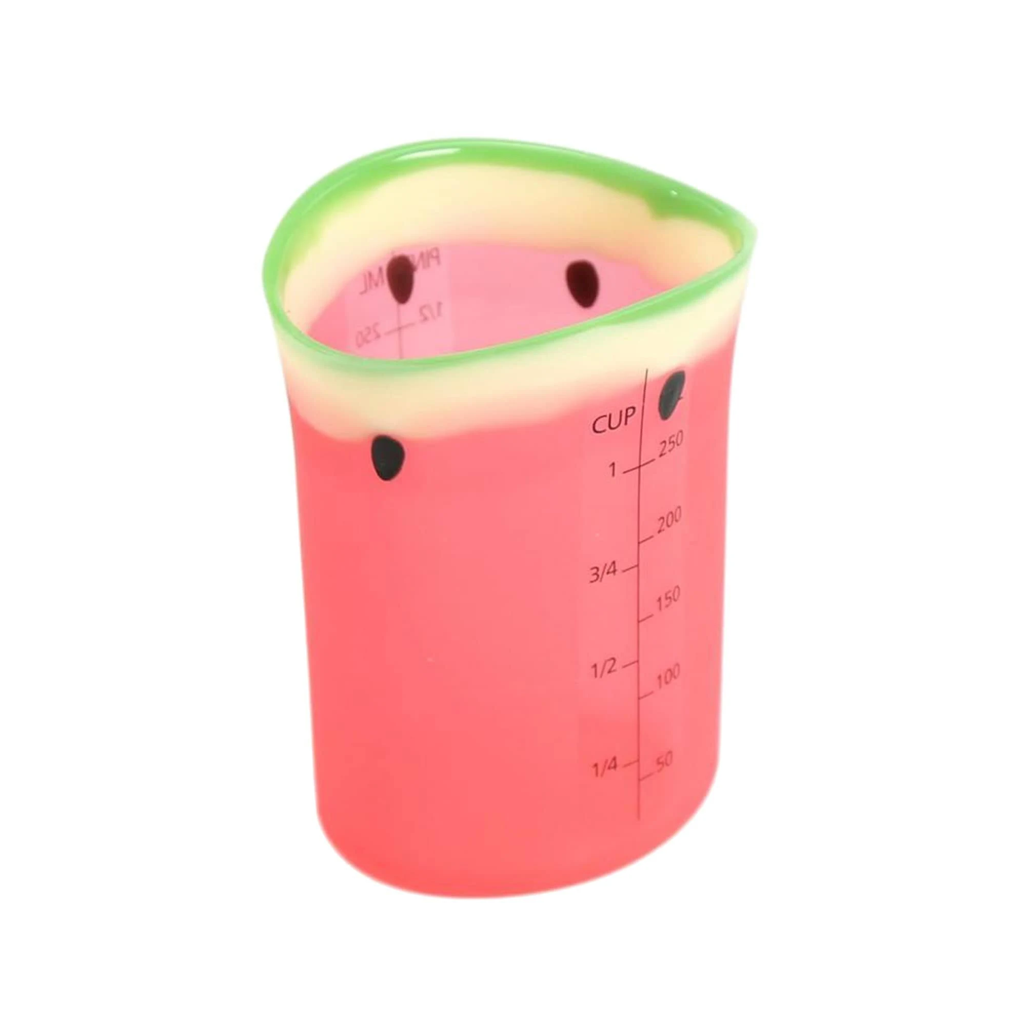 Charles Viancin - Watermelon Flexible Silicone Measuring Cup - BPA-Free, Plastic Free, Food-Grade Silicone - Microwave and Dishwasher Safe - 250 ml / 8 oz / 1 cup