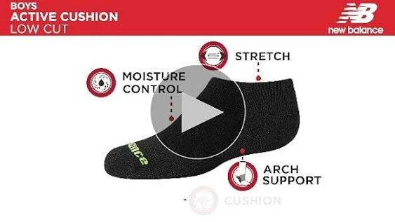 New Balance Boys Low Cut Socks - 8 Pack Performance Cushion Comfort No Show Socks - Breathable Athletic Socks for Boys (4-12)