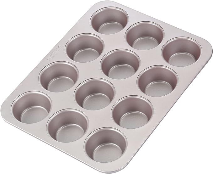 CHEFMADE Muffin Cake Pan, 12-Cavity Non-Stick Cupcake Pan Bakeware for Oven Baking (Champagne Gold)CHEFMADE Muffin Cake Pan, 12-Cavity Non-Stick Cupcake Pan Bakeware for Oven Baking (Champagne Gold)