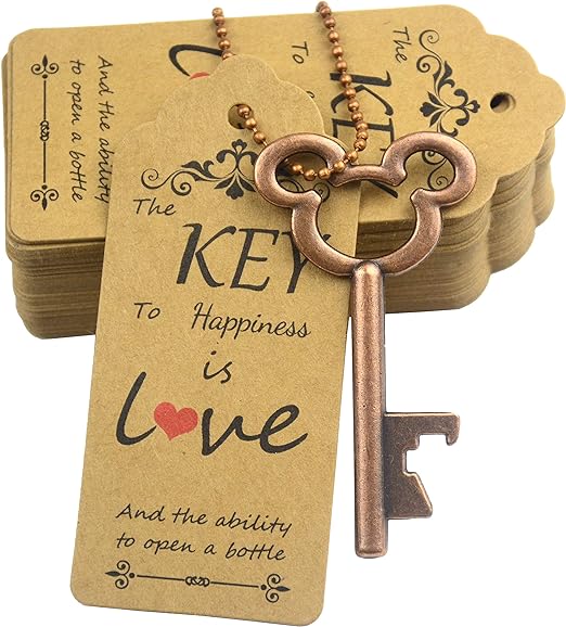 Aokbean 52pcs Vintage Skeleton Key Bottle Opener Party Favor Wedding Favor Guest ...