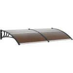 VIVOHOME Polycarbonate Window Door Awning Canopy Brown with Black Bracket 40 inch x 80 inch