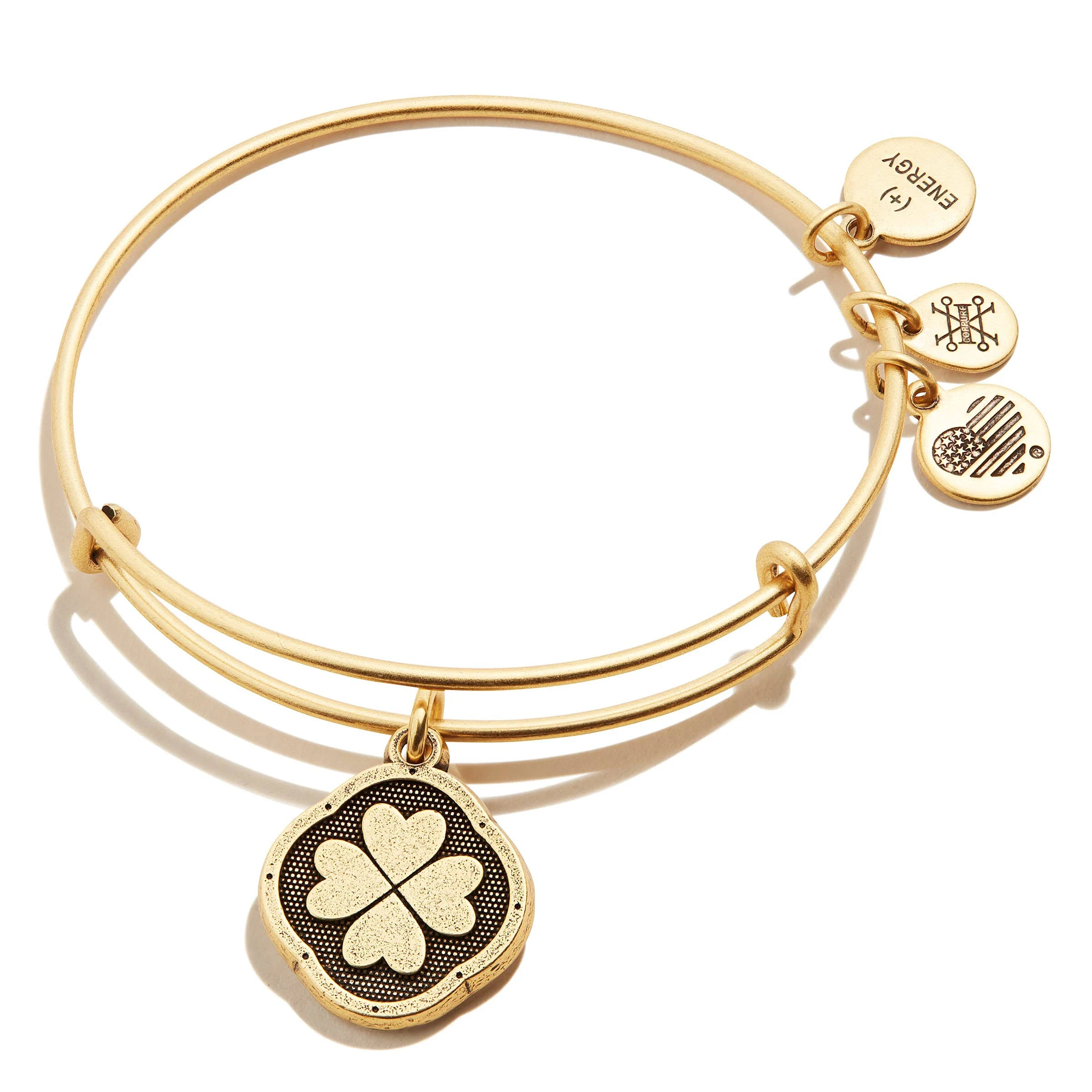 Alex and Ani Women's Four Leaf Clover Charm Bangle Bracelet