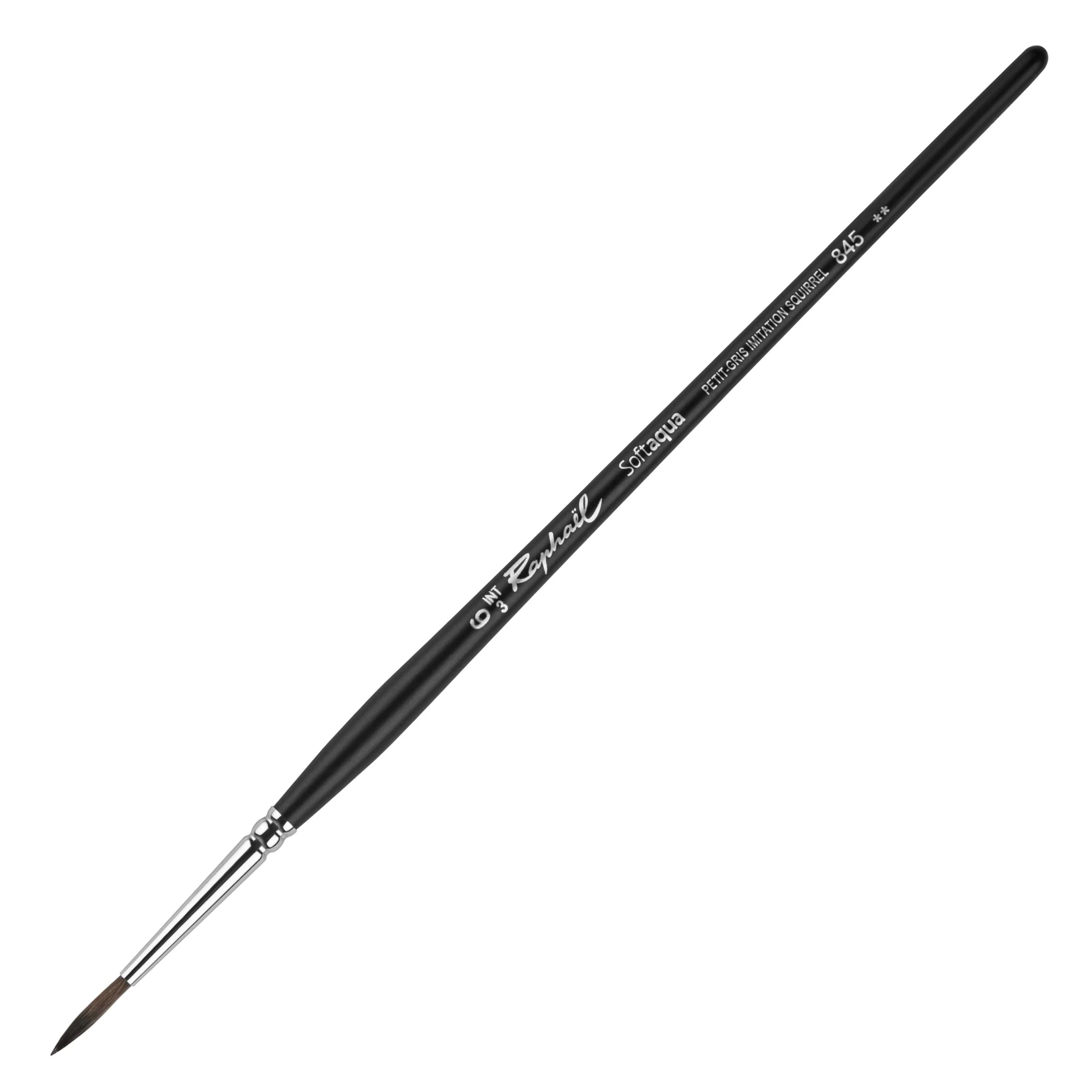 Raphael SoftAqua Synthetic Squirrel Watercolor Brush, Round, 6, Black