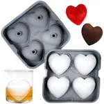 3D Heart Silicone Mold for Ice, Baking, Soap, and Resin | 2.5 Inch Large Heart Shape Cube Tray, Large Big Heart Molds, Chocolate Mold, Craft Ice Cube Mold for Cocktails, Beverages, Iced Tea Coffee