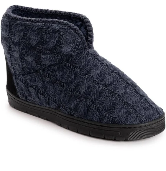 Muk Luks Mark Bootie Slipper S Sizes 7-8.5 Men's Navy