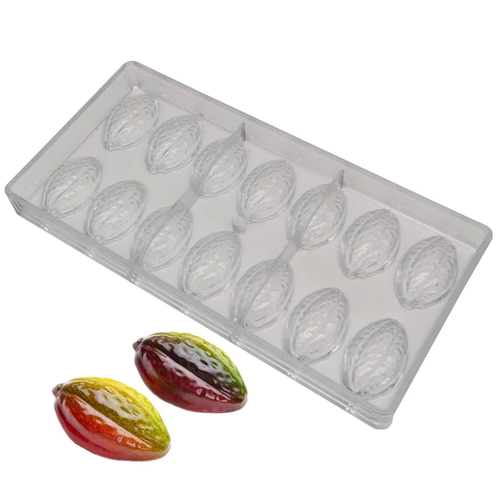 Cocoa Shaped Chocolate Mold DIY Polycarbonate Mould Hard Plastic Candy Tray