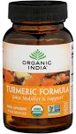 Organic India Turmeric Curcumin Herbal Supplement - Joint Mobility & Support, Immune System Support, Healthy Inflammatory Response, Whole Root Supplement, Organic Trikatu, USDA Certified Organic, Non-GMO - 90 Capsules