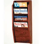 Wooden Mallet 4 Pocket Cascade Magazine Rack Mahogany