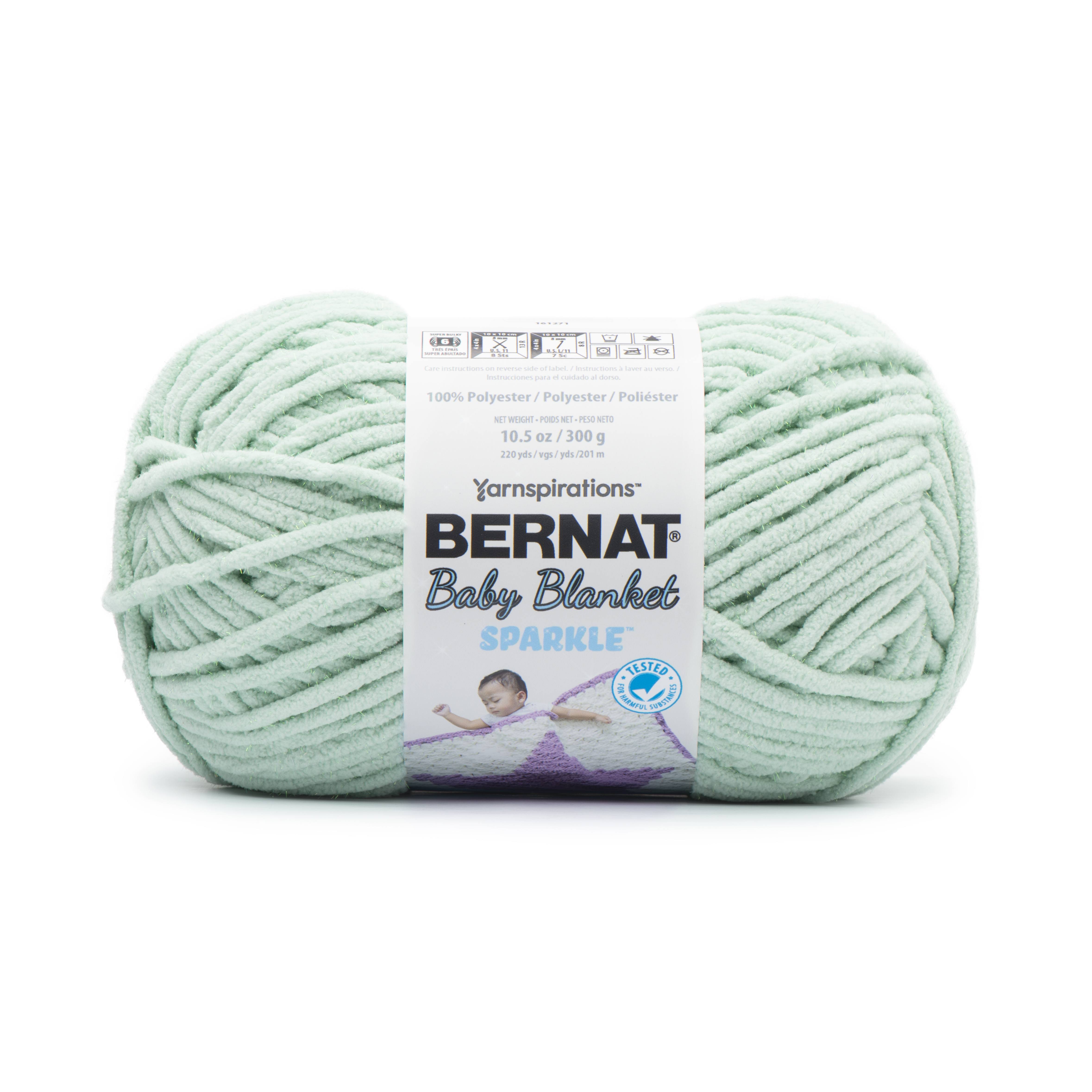 Bernat Baby Blanket Sparkle Yarn Seafoam