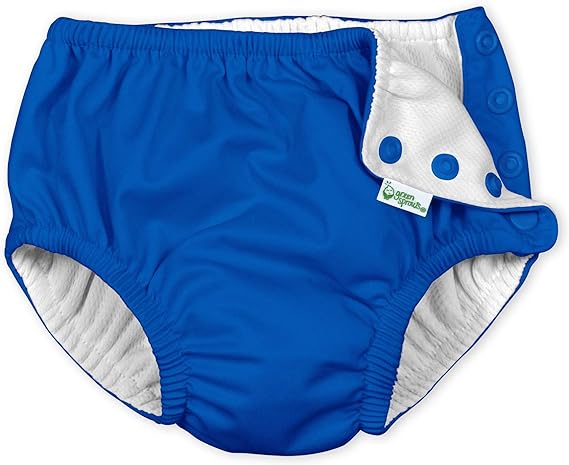 i Play. Baby Snap Reusable Absorbent Swim Diaper, Royal Blue, 3-6 Months