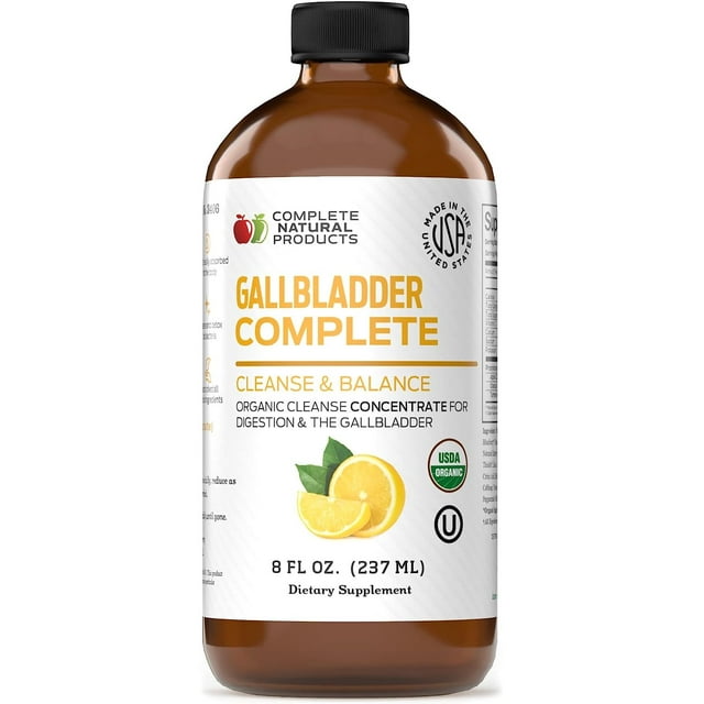 Complete Natural Gallbladder Complete - Liquid Supplement for Gallbladder Support, Liver Cleanse, and Digestive Health with Apple Cider Vinegar, Turmeric, Beet, Digestive Enzymes, Milk Thistle - 16oz