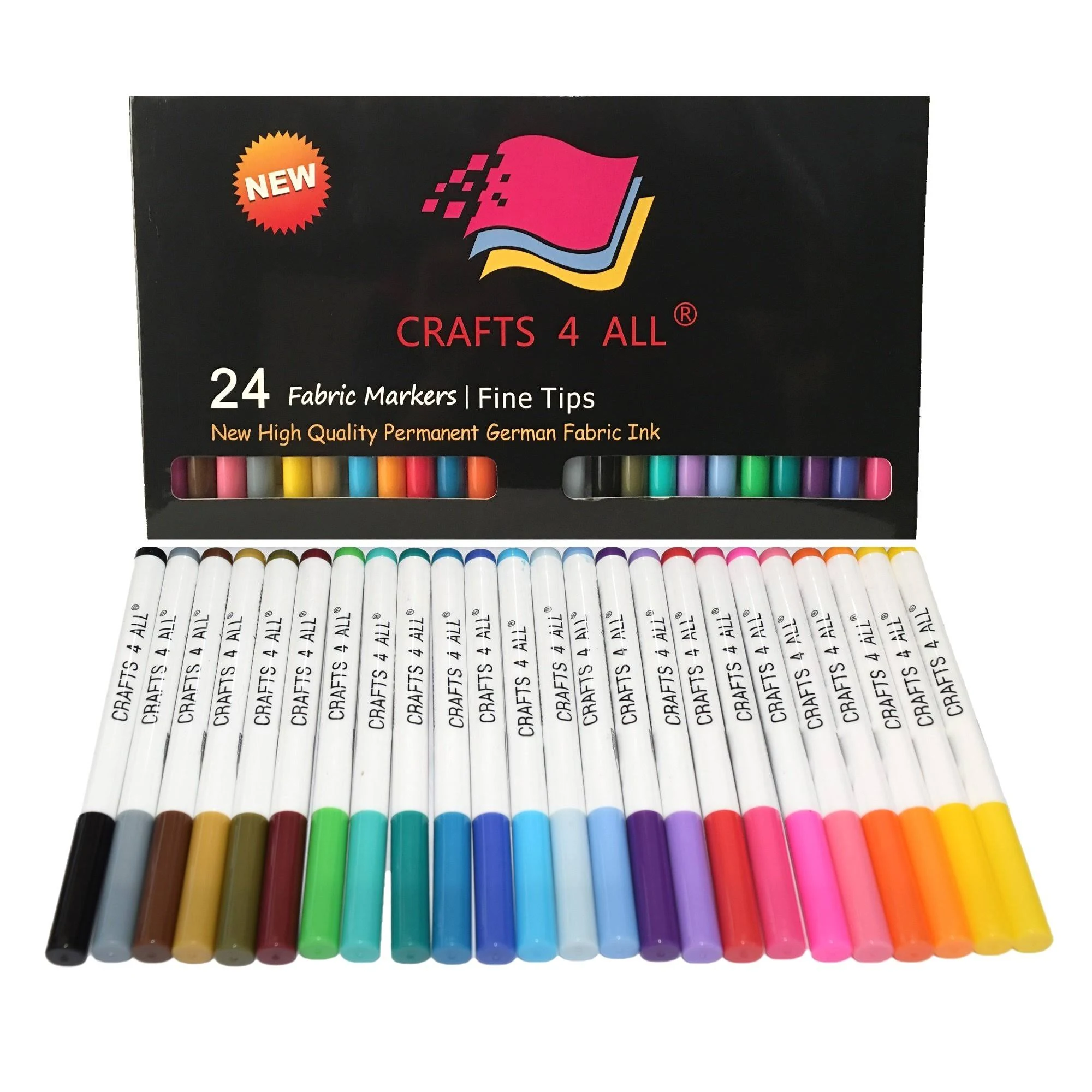 Fabric Markers Permanent Art Markers 24 Set