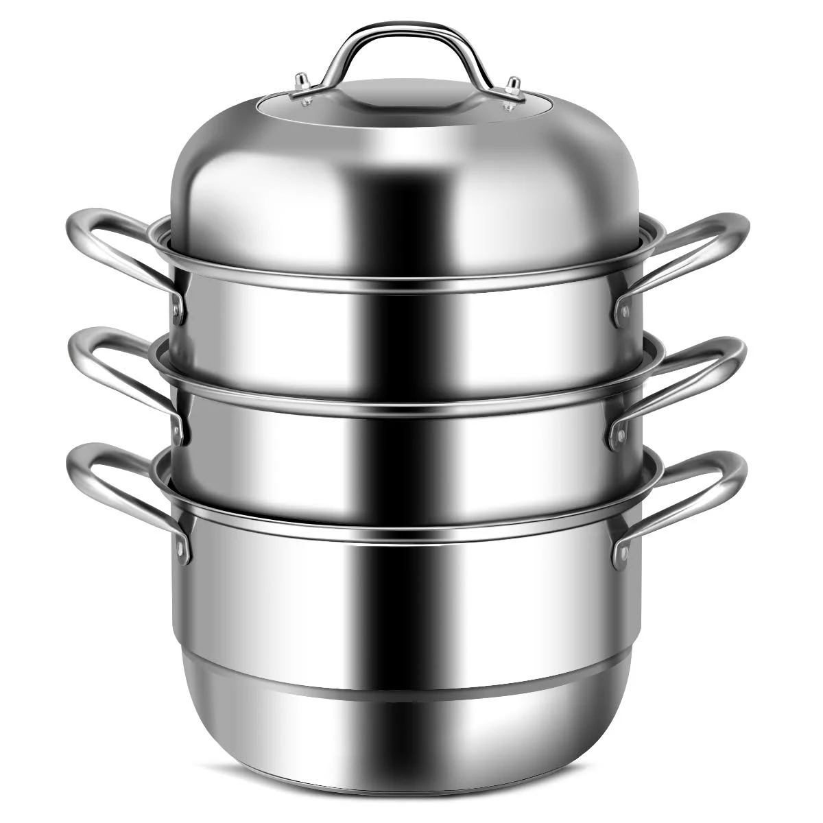 Costway 3 Tier 11 Inch Stainless Steel Steamer Set Cookware Pot