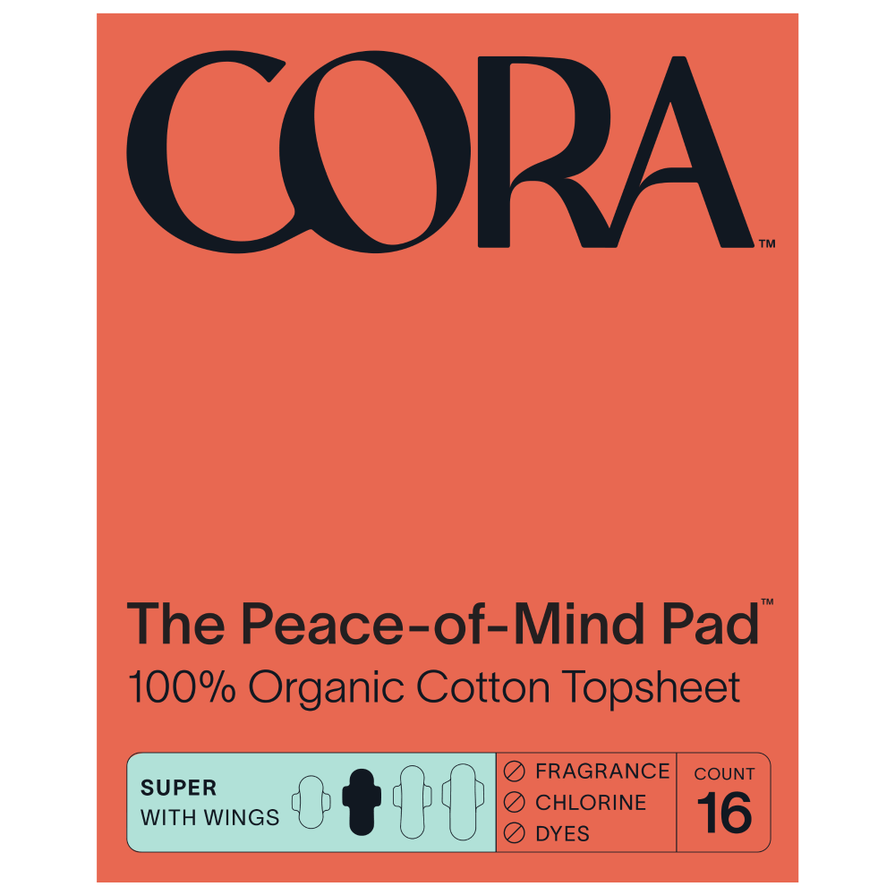 Cora Organic Pads Ultra Thin Period Pads with Wings Absorbency