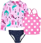 Simple Joys by Carter's Girls' 3-Piece Assorted Rashguard Sets