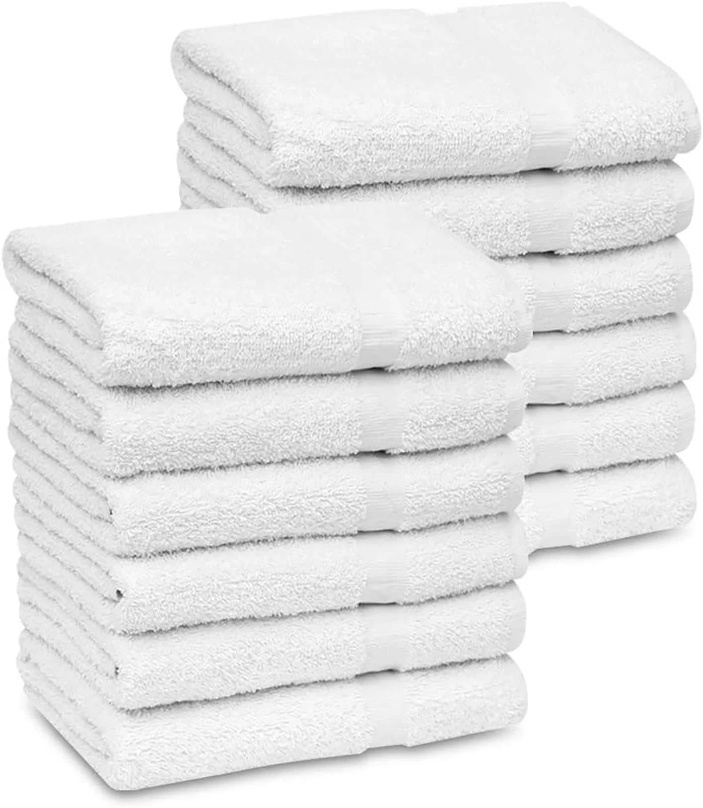 Gold Textiles 60 White Economy Bath Towels Bulk (24x48 inch) Cotton Blend for Softness-Commercial Grade Easy Care