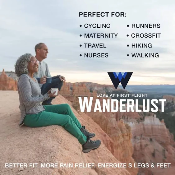 Wanderlust Everyday Use Compression Socks - Support Stockings for Men & Women