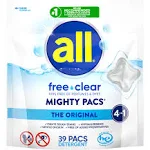 all Mighty Pacs Free Clear Unit Dose Laundry Detergent - 39 Count