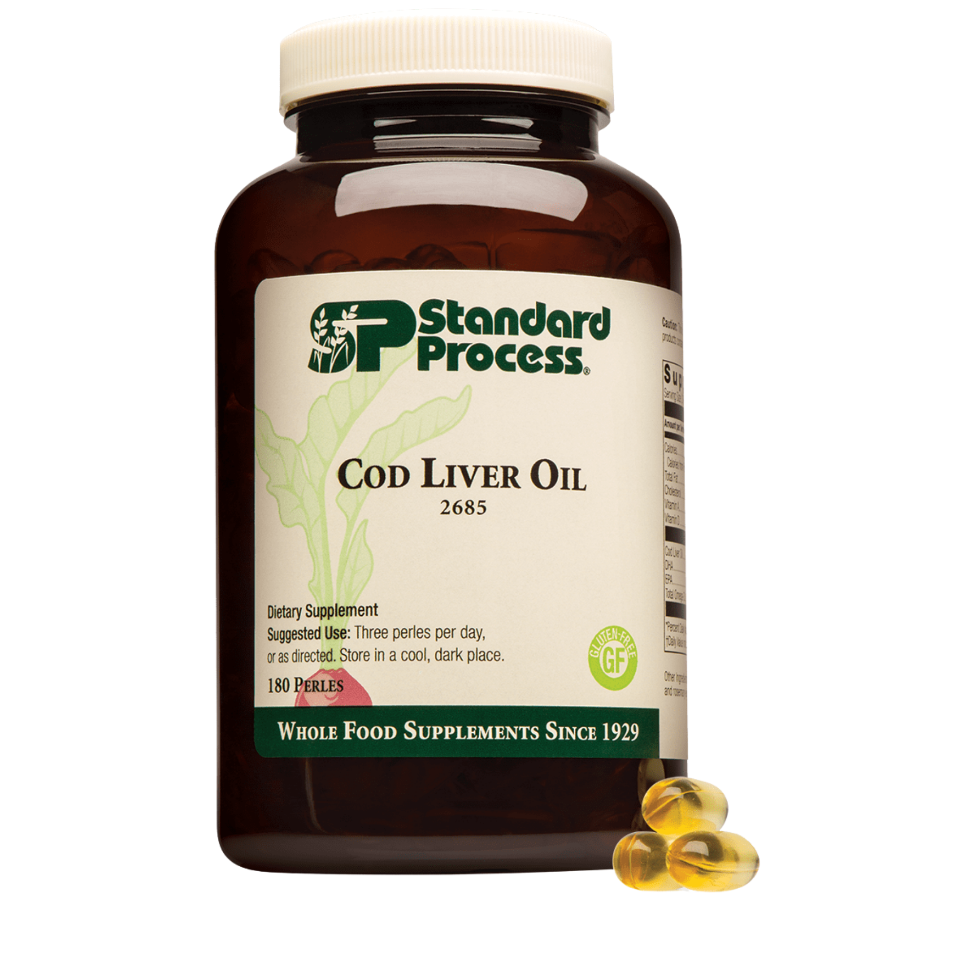 Standard Process Cod Liver Oil - EPA and DHA - Whole Food Eye Support, Skin Health, Antioxidant Supplement for Bone Health, Heart Health, Eye Health, Bone Strength - 180 Softgels