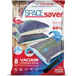 Spacesaver Premium Travel Roll-Up Storage Bags with Double-Zip Seal and Triple-Seal Turbo Valve, Get 80% More Storage - Space Saver Bags for Travel - Compression Bags for Travel (Travel 8 Pack)