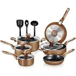 NutriChef 13 - Piece Non-Stick Anodized Aluminum Cookware Set