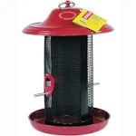 Stokes Select Red Rock Twin Chamber Bird Feeder with Metal Roof, Red, 2.4 lb Seed Capacity