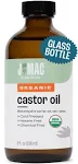 J Mac Botanicals, Organic Castor Oil Cold Pressed (GLASS Bottle, 8 oz) Pure Unrefined, Hexane Free for Face, Skin, Eyelashes, Pack Wraps, Pads