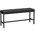 VASAGLE Dining Table Bench, Ottoman Bench with PU Leather Padded Seat, Steel Frame, 42.5 x 12.8 x 18.9 Inches, for Dining Room, Living Room, Hallway, Bedroom, Black UKTB034B81