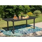 Black Expandable Rectangle Metal Patio Outdoor Dining Table