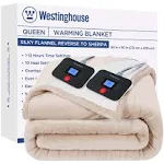 Westinghouse Electric Blanket Heated Blanket | 10 Heating Levels and 1, BEIGE.