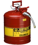 Justrite 5 Gallon Red Safety Can Type II AccuFlow 5/8" Hose 7250120