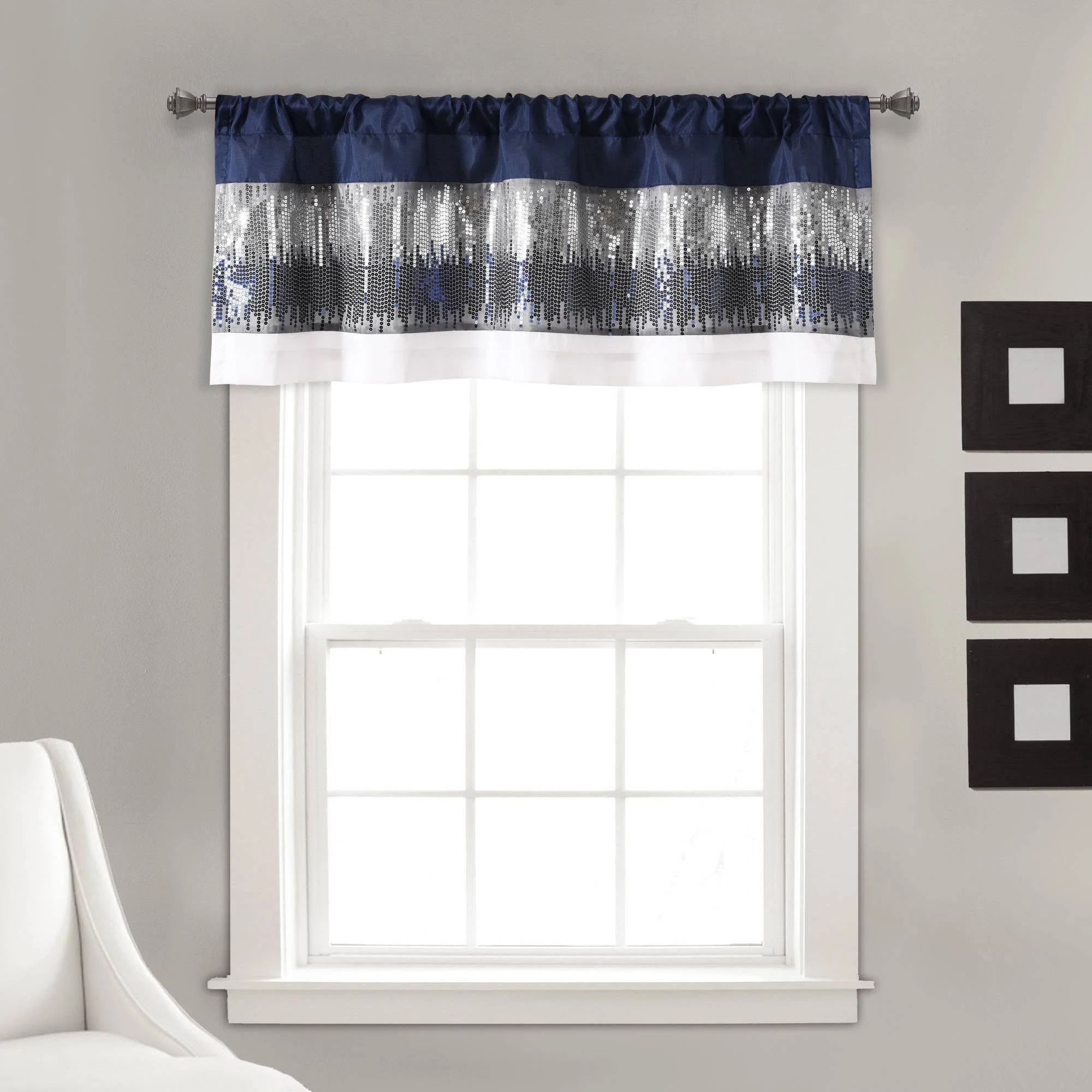 Lush Decor Night Sky Sequins Embroidery Valance on sale at shophq.com - 517-608