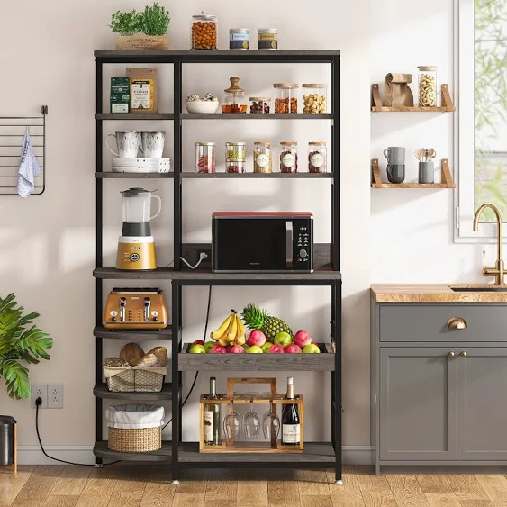 Tribesigns 5-Tier Kitchen Baker's Rack with Power Outlets