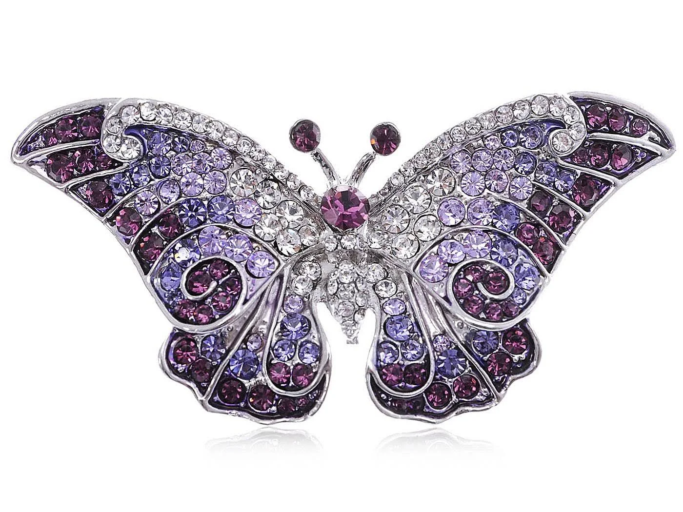 Alilang Empress Monarch Winged Butterfly Crystal Rhinestone Brooch Pin