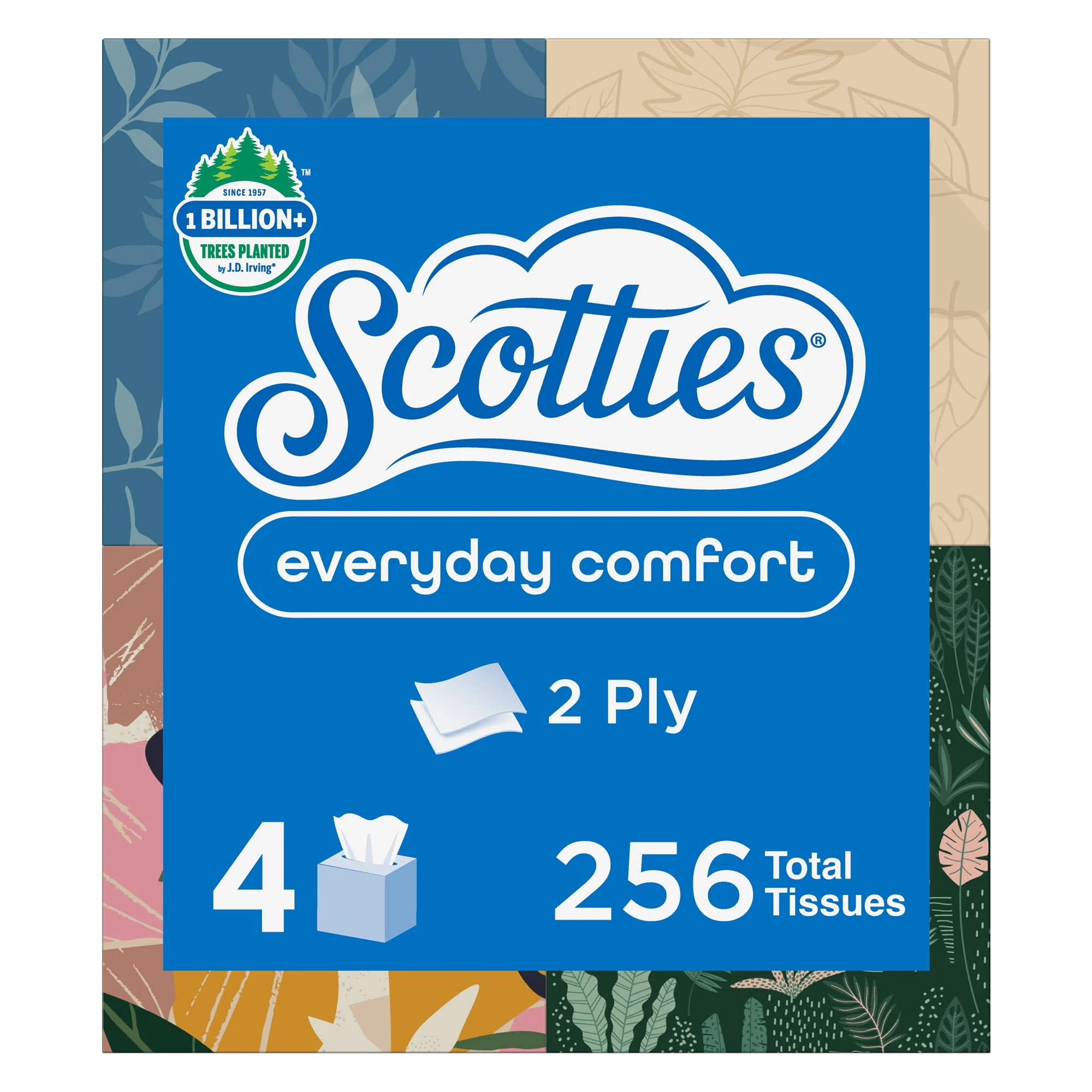 Scotties Facial Tissue, 2-Ply, Everyday Comfort, 4 Pack - 4 - 64 sheet boxes [256 ...