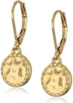 Napier Hammered Disc Drop Earrings