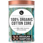 L. Organic Cotton Regular Absorbency Tampons, 30 ct