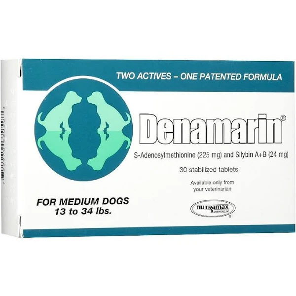 Denamarin for Medium Dogs, 13-34 lbs, Green 225mg (30 tabs)