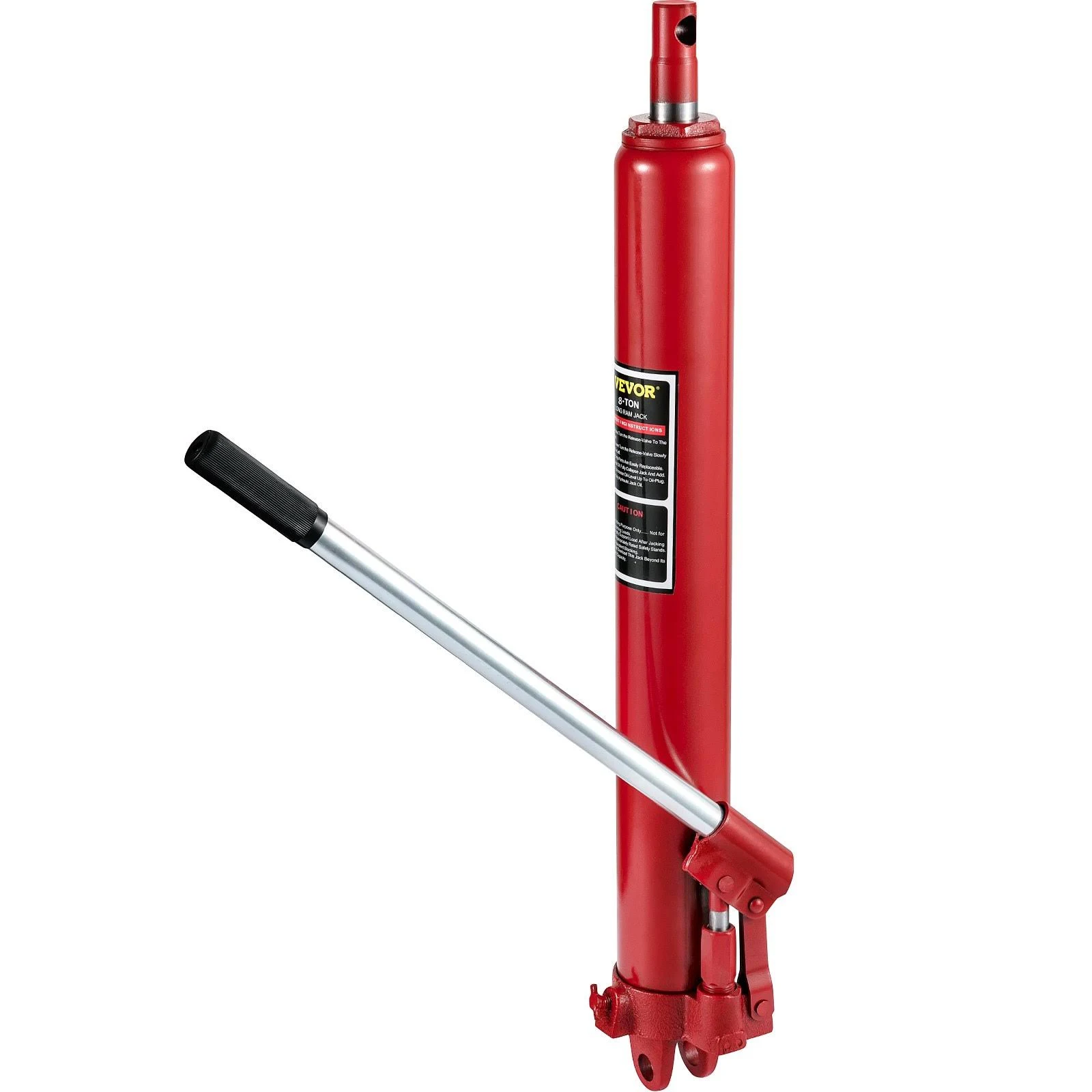 Hydraulic Long Ram Jack, 8 Tons/17363 lbs Capacity, with Single Piston Pump and Clevis Base, Manual Cherry Picker w/Handle, for Garage/Shop Cranes, Engine Lift Hoist, Blue