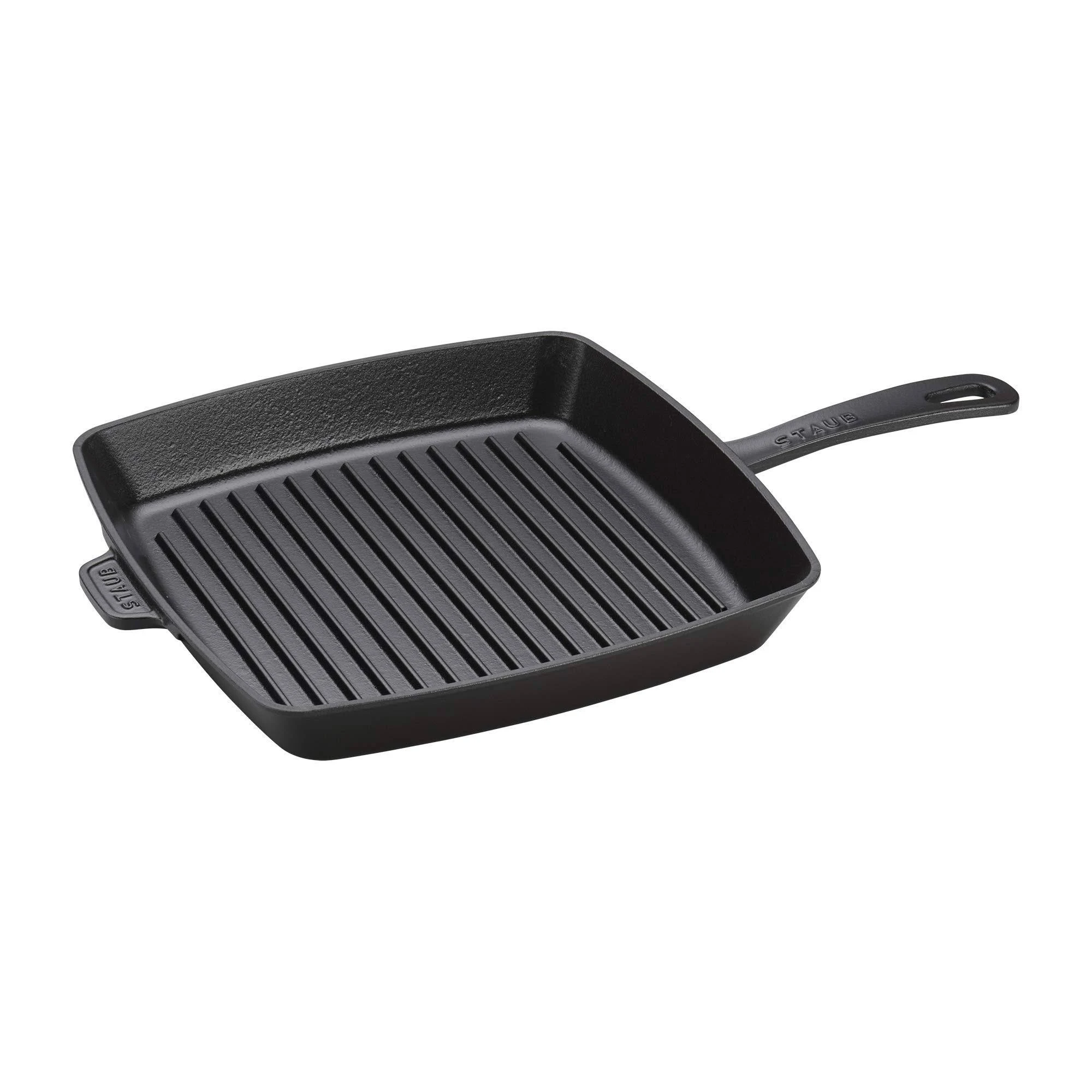 Staub 12" Cast Iron Square Grill Pan - Matte Black