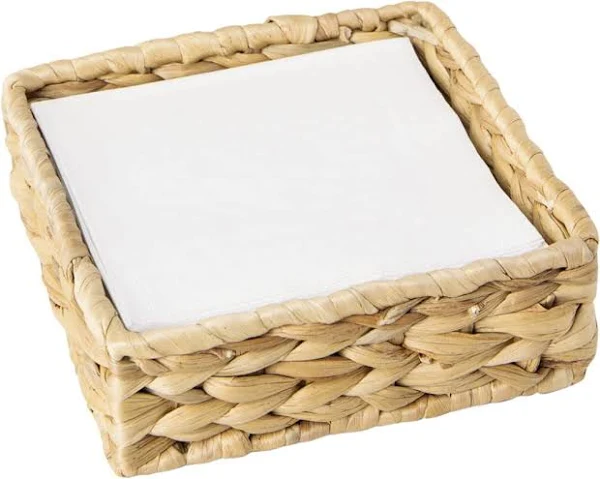 IHR Ideal Home Range Napkin Caddy Woven Basket Cocktail Napkin Holder, Holds 5" x 5" Napkins, Water HyacinthIHR Ideal Home Range Napkin Caddy Woven Basket Cocktail Napkin Holder, Holds 5" x 5" Napkins, Water Hyacinth