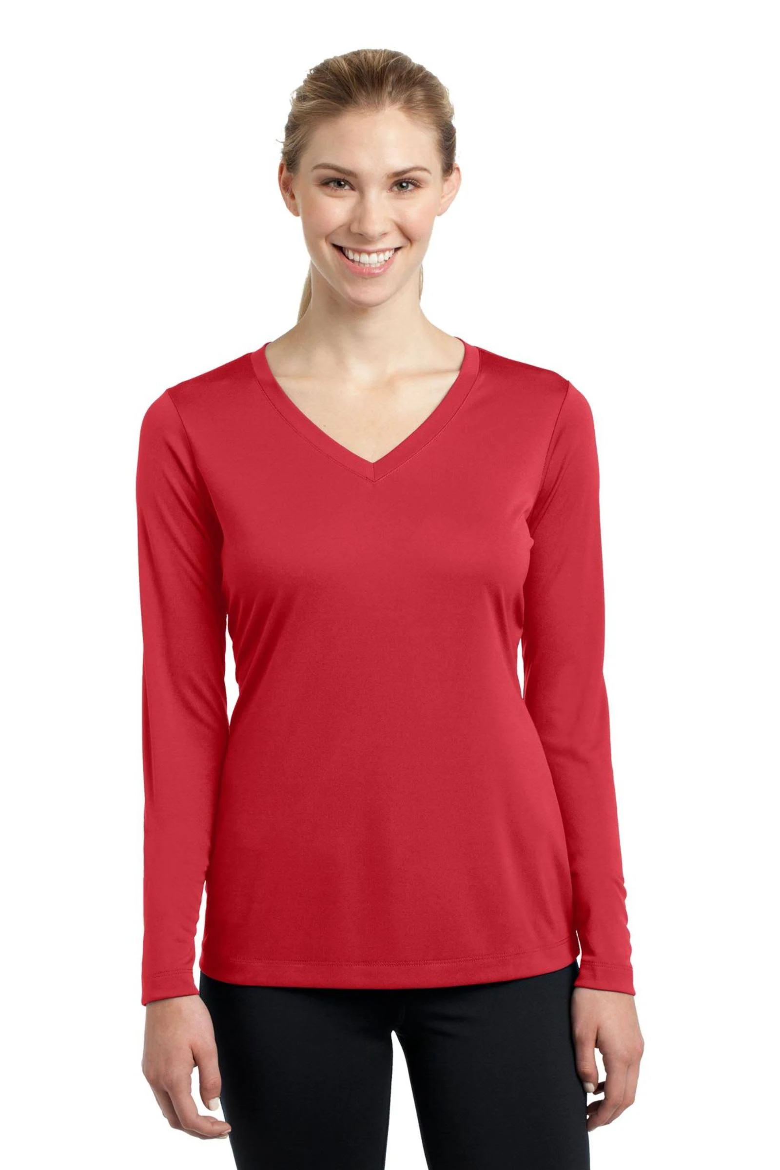 Sport-Tek LST353LS - Ladies Long Sleeve PosiCharge Competitor & V-Neck Tee M True Red