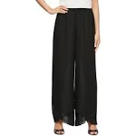 Alex Evenings Women's Wide-Leg Chiffon Pants - Black - Size L