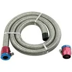 1526 Universal Braided Steel Fuel Line Kit 3/8 inch x3 ft Anodized Clamp Covers  | eBay