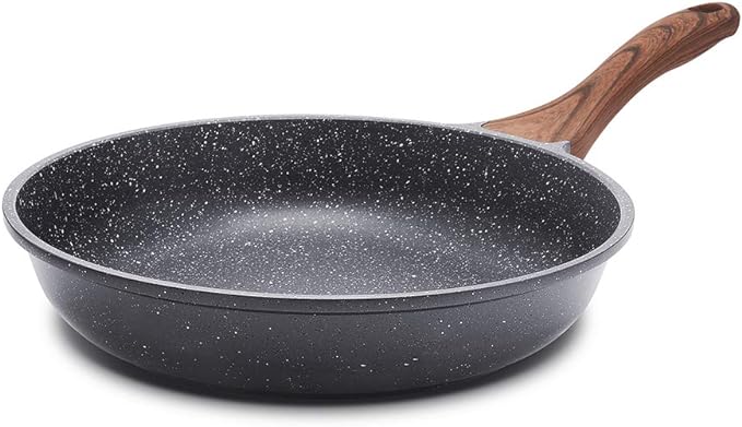 SENSARTE Nonstick Frying Pan Skillet, Swiss Granite Coating Omelette Pan, Healthy Stone Cookware Chef's Pan, PFOA Free (8/9.5/10/11/12.5 Inch) (8 Inch)