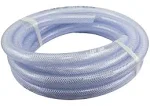 Duda Energy HPpvc125-001ft 1' x 1-1/4" ID High Pressure Braided Clear Flexible PVC Tubing Heavy Duty UV Chemical Resistant Vinyl Hose Water Oil