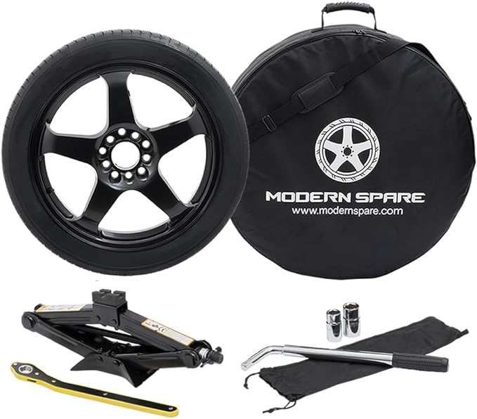 Complete Compact Spare Tire Kit w/Carrying Case - Fits 2018-2023 Jeep Renegade - Modern Spare